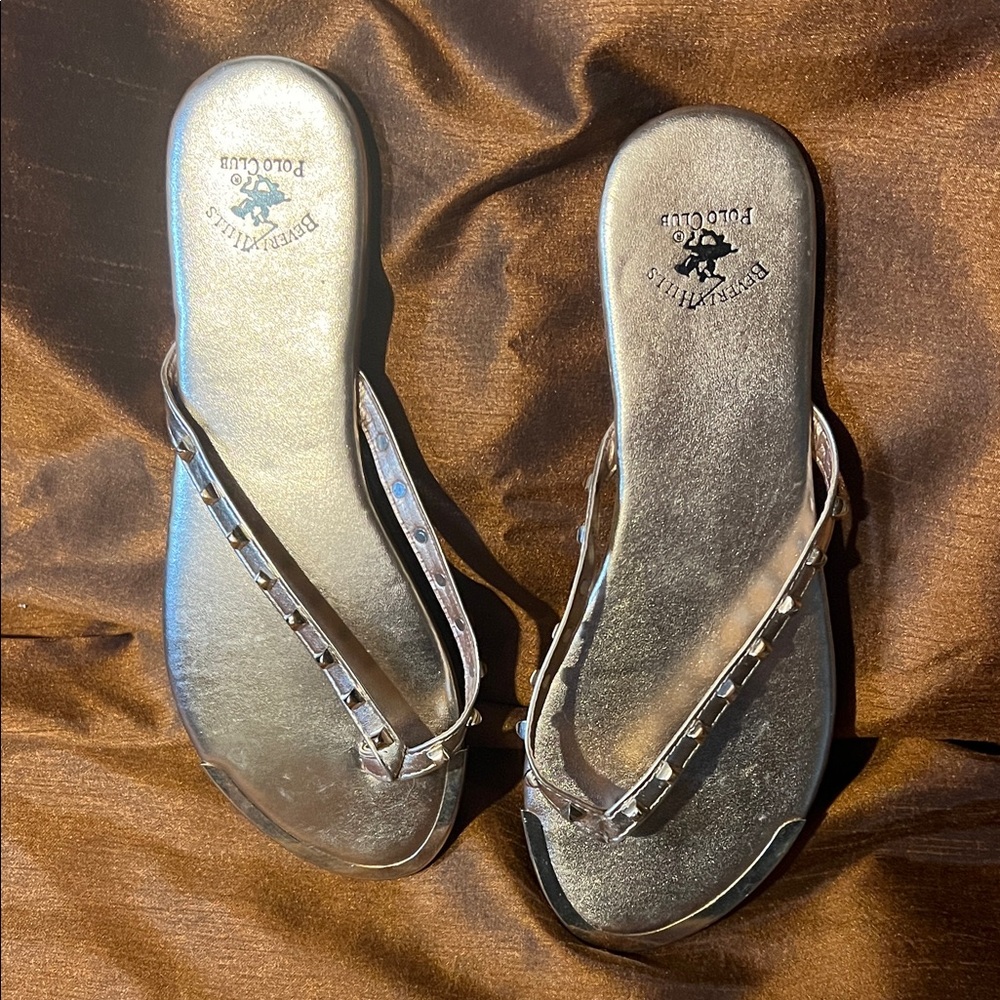 Beverly Hills Polo Club Women's Metallic Sandals